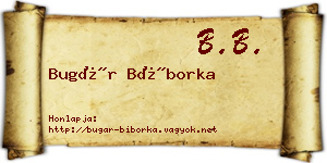 Bugár Bíborka névjegykártya