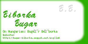 biborka bugar business card